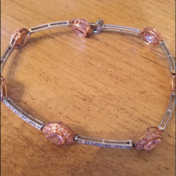 SOLD 14k White rose gold Kunzite bracelet - Picture 10 of 14